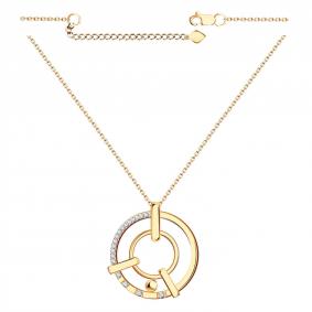 Золотое колье Золотые узоры 04-69-0080-00 с цирконием 04-69-0080-00 фото