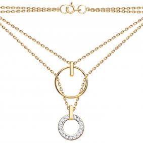 Золотое колье Золотые узоры 04-69-0081-00 с цирконием 04-69-0081-00 фото