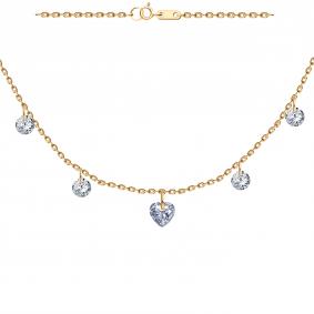 Золотое колье Золотые узоры 04-69-0097-00 с цирконием 04-69-0097-00 фото