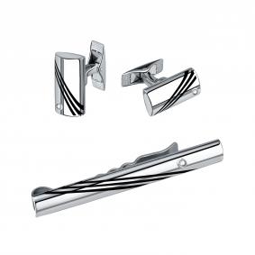 Серебряный набор запонки и зажим TALANT с фианитом и эмалью 04-79-0001-17484 04-79-0001-17484 фото