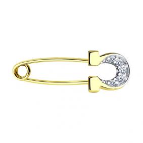 Булавка из лимонного золота SOKOLOV 040165-2 с фианитом 040165-2 фото