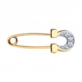 Золотая булавка SOKOLOV 040165 с фианитом 040165 фото