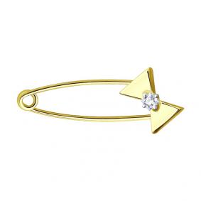Булавка из лимонного золота SOKOLOV 040171-2 с фианитом 040171-2 фото