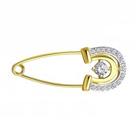 Брошь из лимонного золота SOKOLOV 040203-2 с фианитом 040203-2 фото