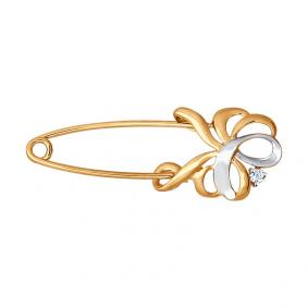 Золотая булавка SOKOLOV 040208 с фианитом 040208 фото