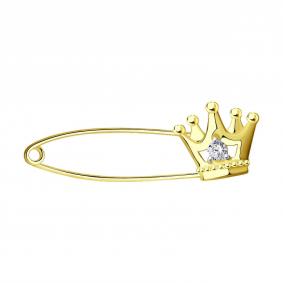 Брошь из лимонного золота SOKOLOV 040222-2 с фианитом 040222-2 фото