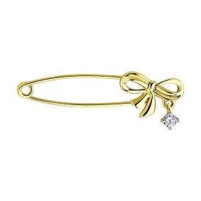 Булавка из лимонного золота SOKOLOV 040291-2 с фианитом 040291-2 фото