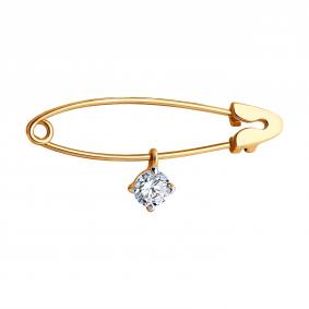 Золотая булавка SOKOLOV 040339 с фианитом 040339 фото