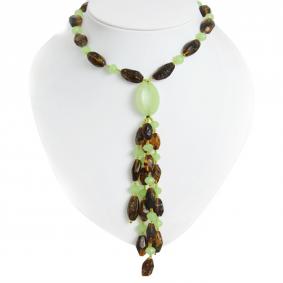 Колье Янтарная волна 0424-00000 с кварцем и янтарём 0424-00000 фото