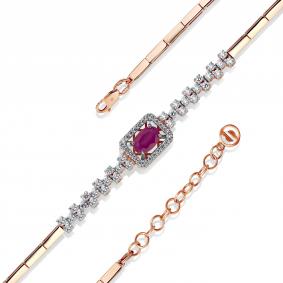 Золотой браслет ERA Jewellery 05-03147-01-011-07-01 с бриллиантом и рубином 05-03147-01-011-07-01 фото