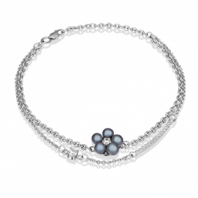 Серебряный браслет Platina 05-0594-00-302-0200-69 с фианитом и жемчугом 05-0594-00-302-0200-69 фото