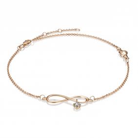 Золотой браслет на ногу Platina с фианитом 05-0596-01-401-1110-65 05-0596-01-401-1110-65 фото