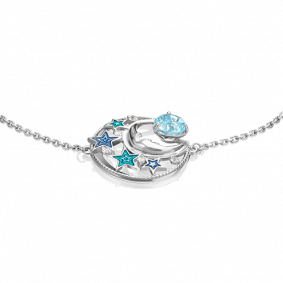 Серебряный браслет Platina 05-0658-00-201-0200-68 с топазом и эмалью 05-0658-00-201-0200-68 фото