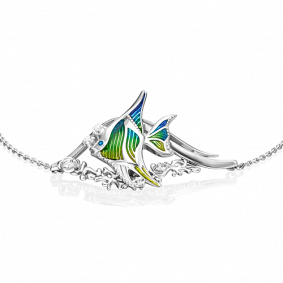 Серебряный браслет Platina 05-0669-00-201-0200-69 с топазом и эмалью 05-0669-00-201-0200-69 фото