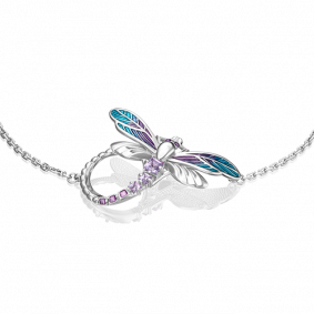 Серебряный браслет Platina 05-0689-00-203-0200-68 с аметистом и эмалью 05-0689-00-203-0200-68 фото