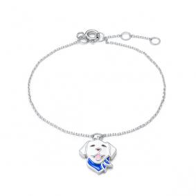 Серебряный браслет АЛЬКОР 05-1038/ЭМ47-00 с фианитом и эмалью 05-1038/ЭМ47-00 фото