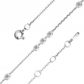 Серебряный браслет АЛЬКОР 05-3224/00СВ-00 с фианитом 05-3224/00СВ-00 фото