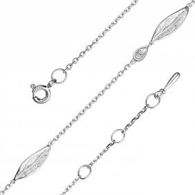 Серебряный браслет АЛЬКОР 05-3278/000Б-00 с бриллиантом 05-3278/000Б-00 фото