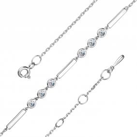 Серебряный браслет АЛЬКОР 05-3311/00СВ-00 с фианитом 05-3311/00СВ-00 фото