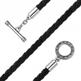 Текстильный шнурок с декоративным элементом из серебра АЛЬКОР 05-3785/0000-17 05-3785/0000-17 фото