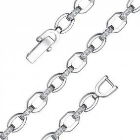 Серебряный браслет АЛЬКОР 05-3974/00КЦ-00 с фианитом 05-3974/00КЦ-00 фото