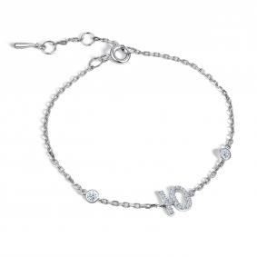 Серебряный браслет-буква Ю АЛЬКОР с фианитом 05-4387/00СВ-00 05-4387/00СВ-00 фото