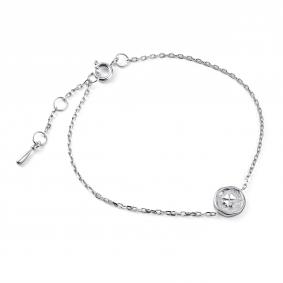 Серебряный браслет АЛЬКОР 05-4622/000Б-00 с бриллиантом 05-4622/000Б-00 фото