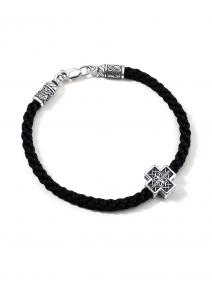 Текстильный шнурок с декоративным элементом из черненого серебра АЛЬКОР 05-4658/0000-09 05-4658/0000-09 фото