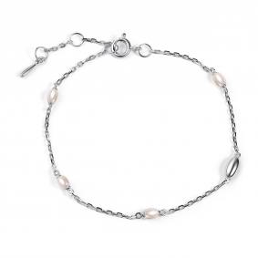 Серебряный браслет АЛЬКОР 05-5031/0ЖСВ-00 с жемчугом 05-5031/0ЖСВ-00 фото