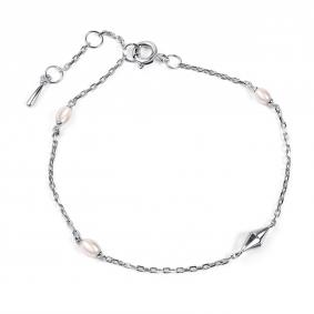 Серебряный браслет АЛЬКОР 05-5033/0ЖСВ-00 с жемчугом 05-5033/0ЖСВ-00 фото