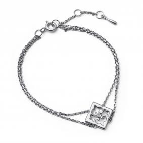 Серебряный браслет АЛЬКОР 05-5302/000Б-00 с бриллиантом 05-5302/000Б-00 фото