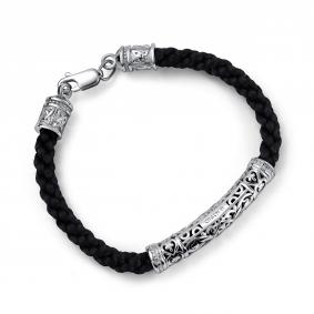 Текстильный шнурок с декоративным элементом из серебра АЛЬКОР 05-5325/0000-00 05-5325/0000-00 фото