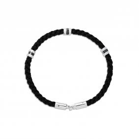 Текстильный шнурок с декоративным элементом из черненого серебра АЛЬКОР с фианитом 05-5396/0КЦ1-17 05-5396/0КЦ1-17 фото