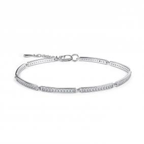 Серебряный браслет АЛЬКОР 05-5428/00КЦ-00 с фианитом 05-5428/00КЦ-00 фото