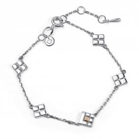 Серебряный браслет АЛЬКОР 05-5523/000Б-00 с бриллиантом 05-5523/000Б-00 фото