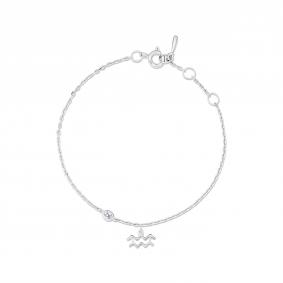 Серебряный браслет Знак зодиака Водолей АЛЬКОР с фианитом 05-5611/00СВ-00 05-5611/00СВ-00 фото