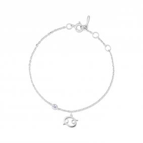 Серебряный браслет Знак зодиака Рак АЛЬКОР с фианитом 05-5612/00СВ-00 05-5612/00СВ-00 фото