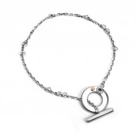 Серебряный браслет АЛЬКОР с золотой накладкой и бриллиантом 05-5737/000Б-00 05-5737/000Б-00 фото