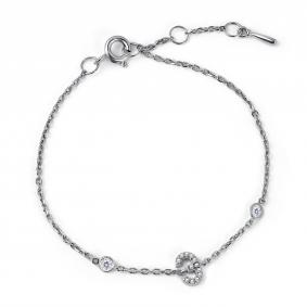 Серебряный браслет-буква Э АЛЬКОР с фианитом 05-5884/00СВ-00 05-5884/00СВ-00 фото