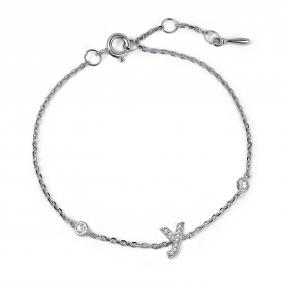Серебряный браслет-буква У АЛЬКОР с фианитом 05-5885/00СВ-00 05-5885/00СВ-00 фото