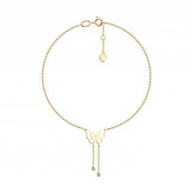 Золотой браслет на ногу SOKOLOV с фианитом 050869 050869 фото