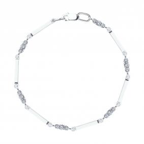 Браслет из белого золота SOKOLOV 051089-3 с фианитом 051089-3 фото