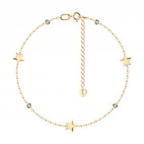 Золотой браслет на ногу SOKOLOV с фианитом 051300 051300 фото