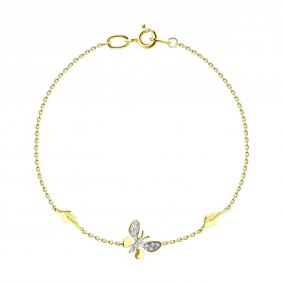 Браслет из лимонного золота SOKOLOV 051485-2 с фианитом 051485-2 фото