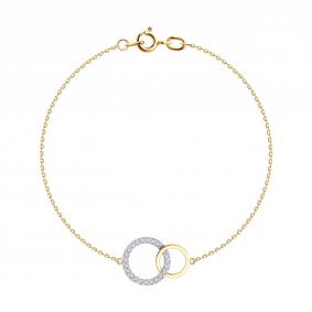 Золотой браслет SOKOLOV 051535 с фианитом 051535 фото