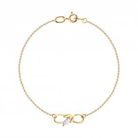 Золотой браслет SOKOLOV 051559 с фианитом 051559 фото