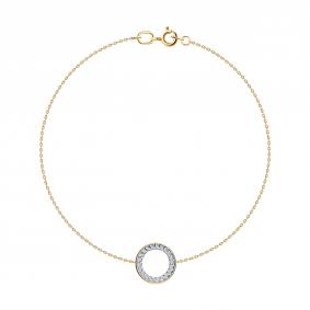 Золотой браслет SOKOLOV 051600 с фианитом 051600 фото