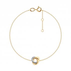 Золотой браслет SOKOLOV 051637 с фианитом 051637 фото