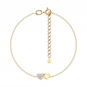 Золотой браслет SOKOLOV 051640 с фианитом 051640 фото