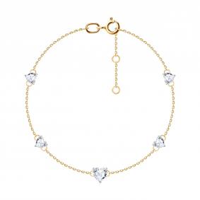 Золотой браслет SOKOLOV 051651 с фианитом 051651 фото